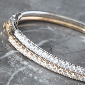 1.75ctw Prong Set Forefront Open Hinged Lab Diamond Bangle
