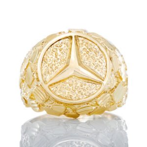 Diamond Cut Mercedes Nugget Ring