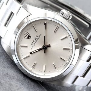 Rolex Oyster Perpetual 31MM Silver Dial Smooth Bezel Satin Oyster Bracelet Steel Watch