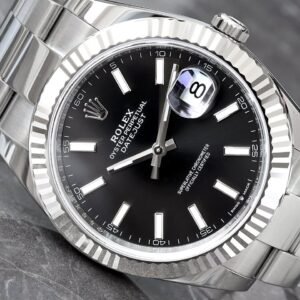 Rolex Datejust 41 Black Dial 18K Fluted Bezel Oyster Bracelet 2024