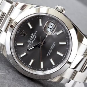 Rolex Datejust 41 Slate Dial Smooth Bezel Oyster Steel Bracelet Watch