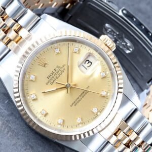 Rolex Datejust 36MM 18K/Steel Factory Champagne Diamond Dial 18K/Steel Jubilee Bracelet Watch