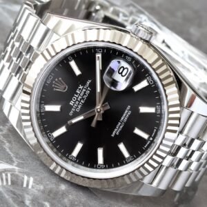 Rolex Datejust 41 Black Dial Fluted Bezel Jubilee Bracelet 18K/Steel Watch