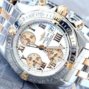Breitling Chrono Cockpit White Pearl Dial Two Tone Case and Bracelet Watch